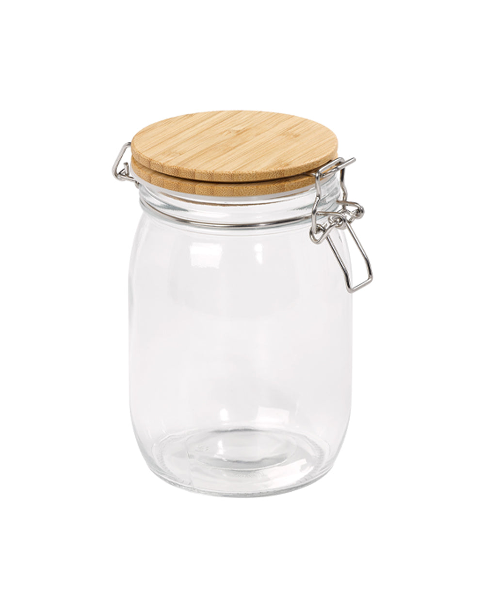 Tala 980ML Glass Jar with Bamboo Clip Top Lid Stainless Steel Clips & Clear Silicone Seals