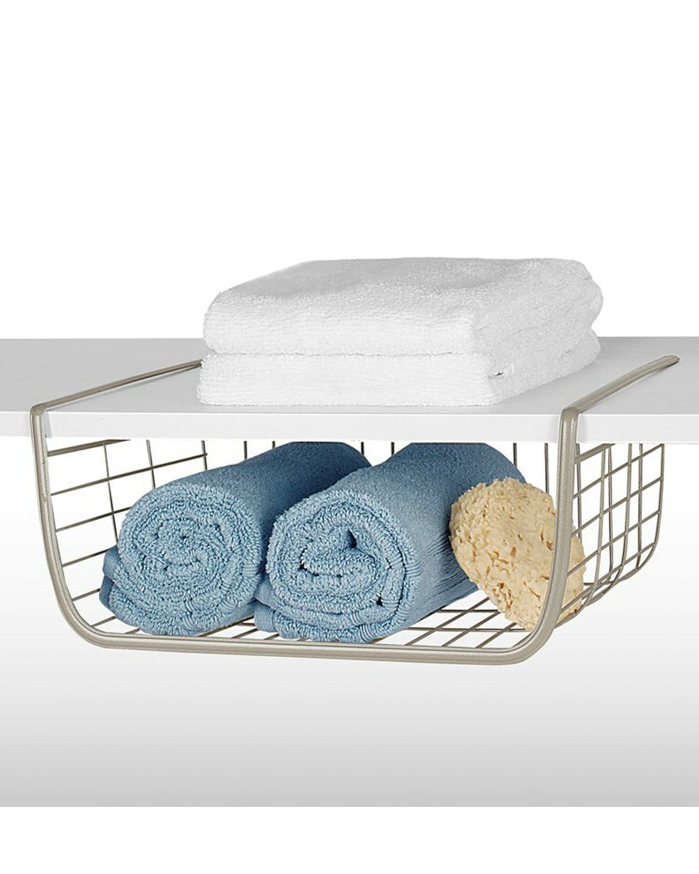 Spectrum Ashley Over the Shelf Basket Satin Nickel Small