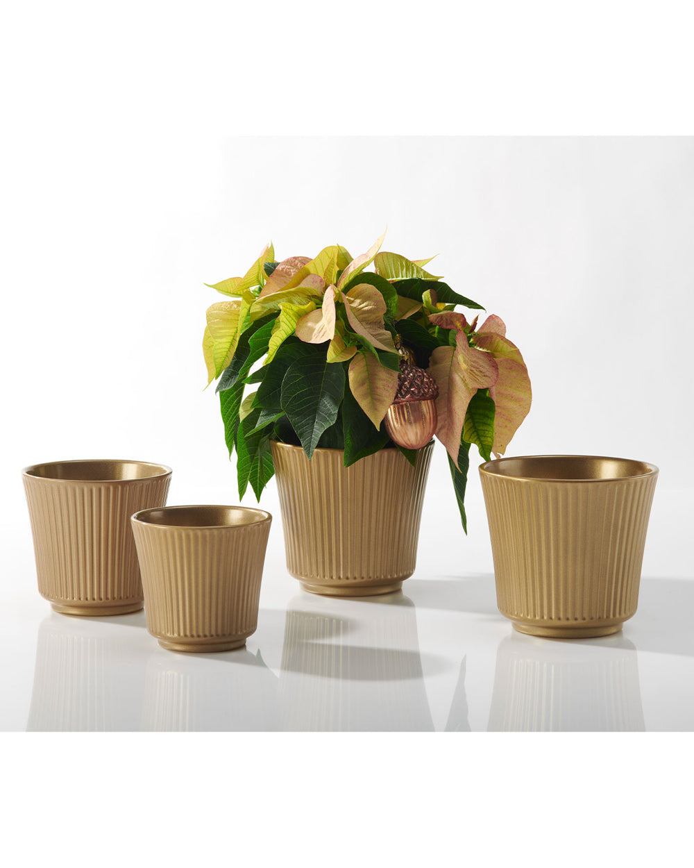 SK Delphi Flower Pot 20cm Gold