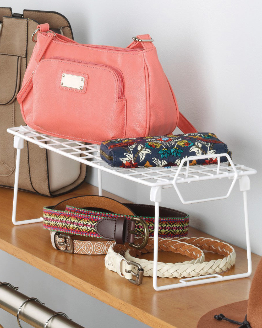 Whitmor Grid Stacking Shelf Medium White