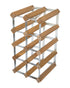 RTA Galvanized Steel & Light Oak Assembled 12 Bottel Wine Rack
