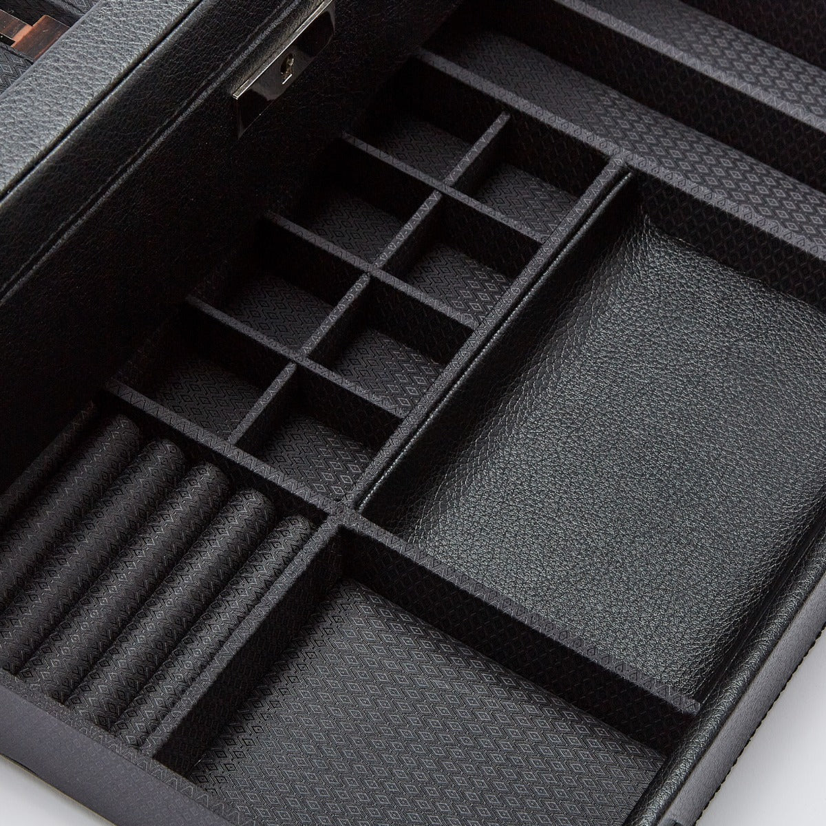 Wolf Roadster 10 pc Watch Box with Drawer Black Ebony Macassar
