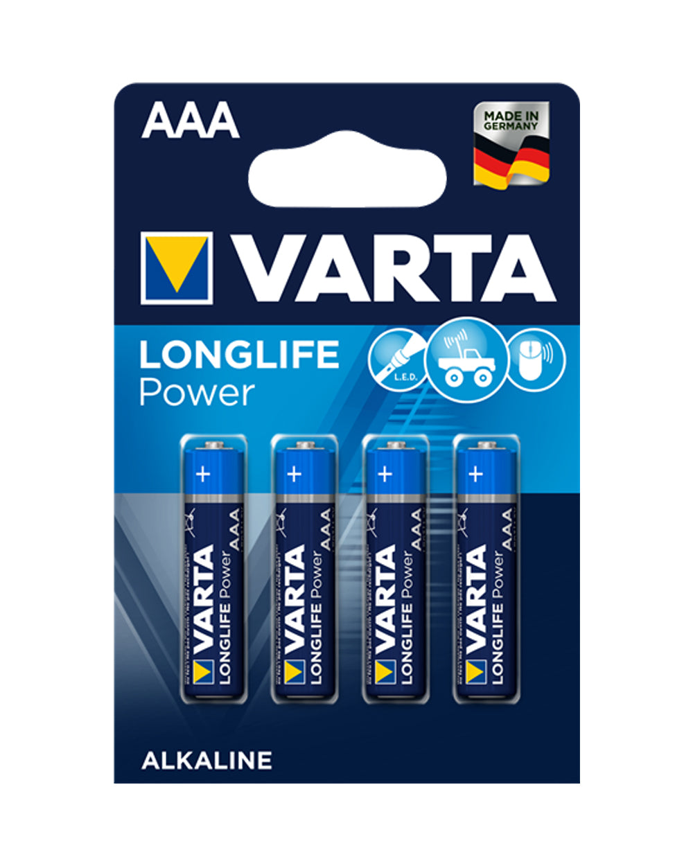 VARTA Longlife Power Pack of 4 AAA Batteries