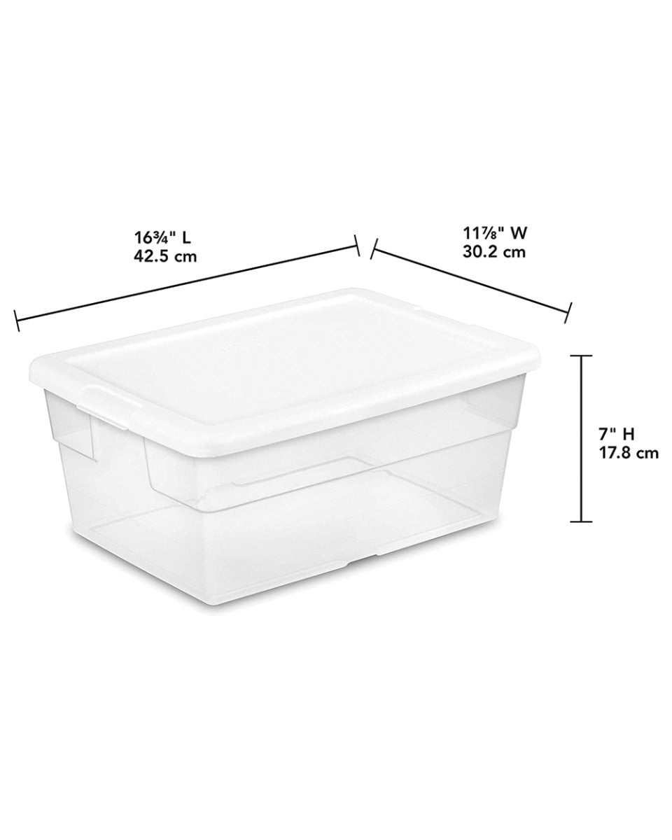 Sterilite Plastic Storage Lid Box - 16 Quart