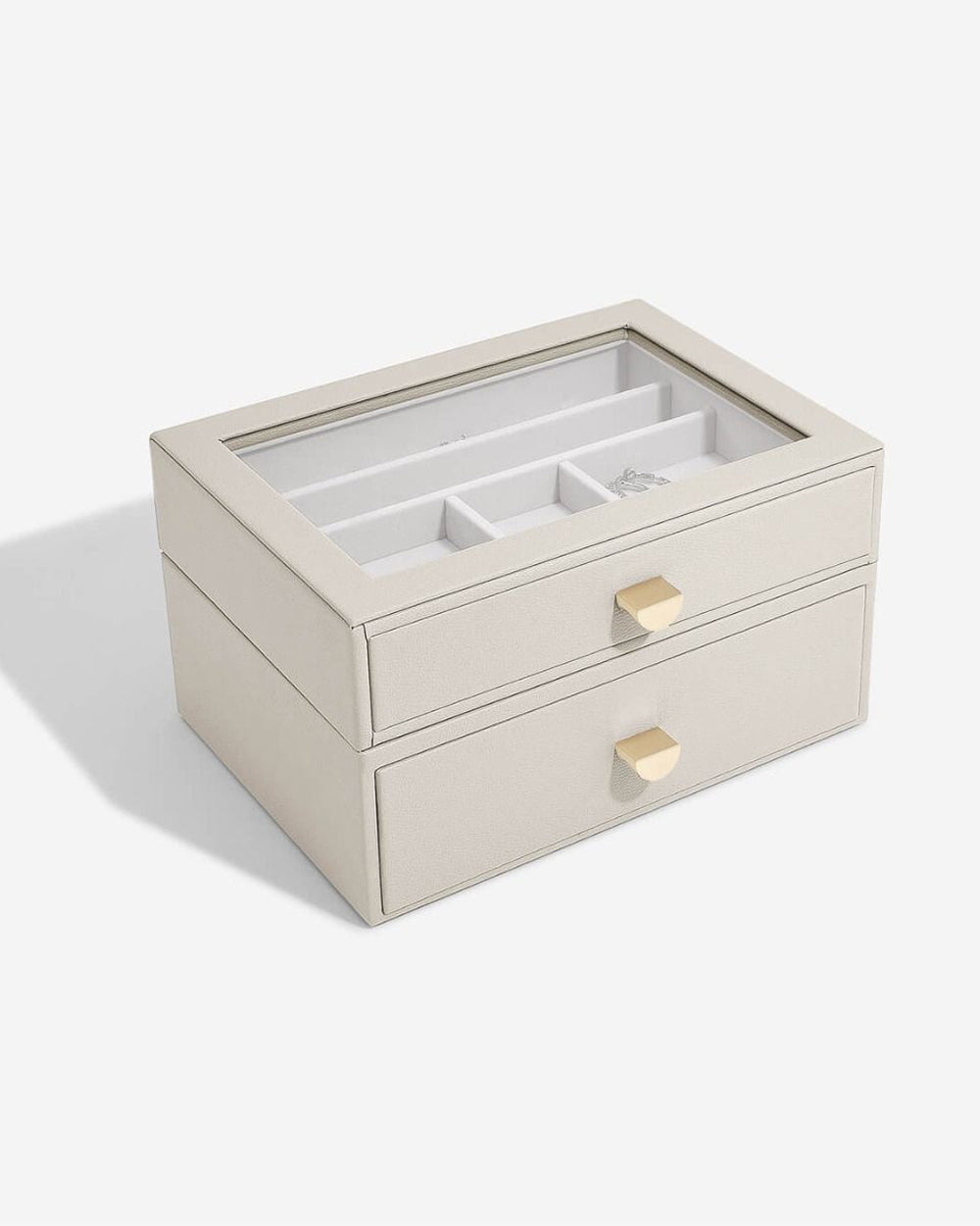 Stackers Classic 2 In 1 Jewelry Organizer And Drawer Set Oatmeal Gold