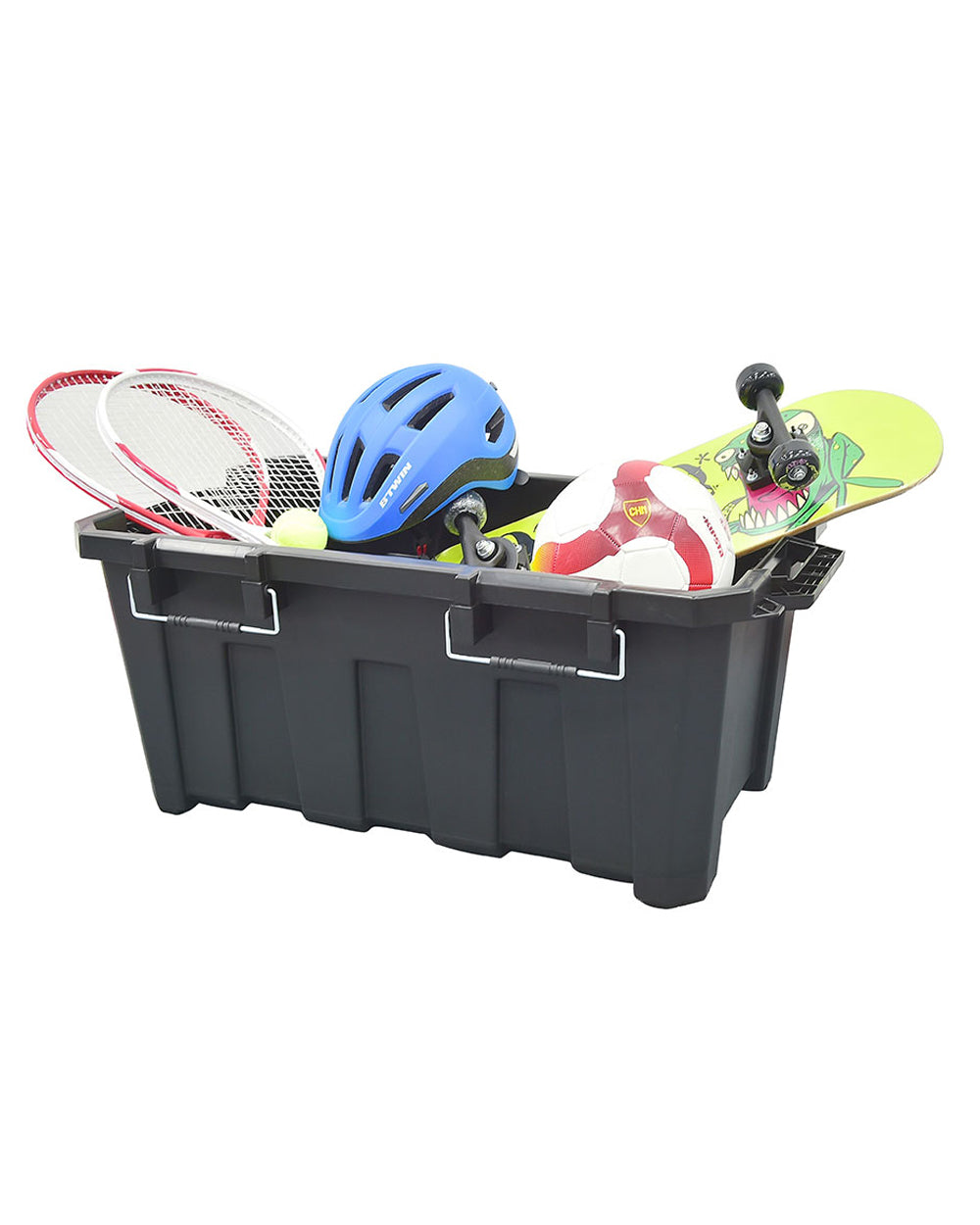 Tactix 85L Heavy Duty Storage Box 85 x 49 x 39 cm Black