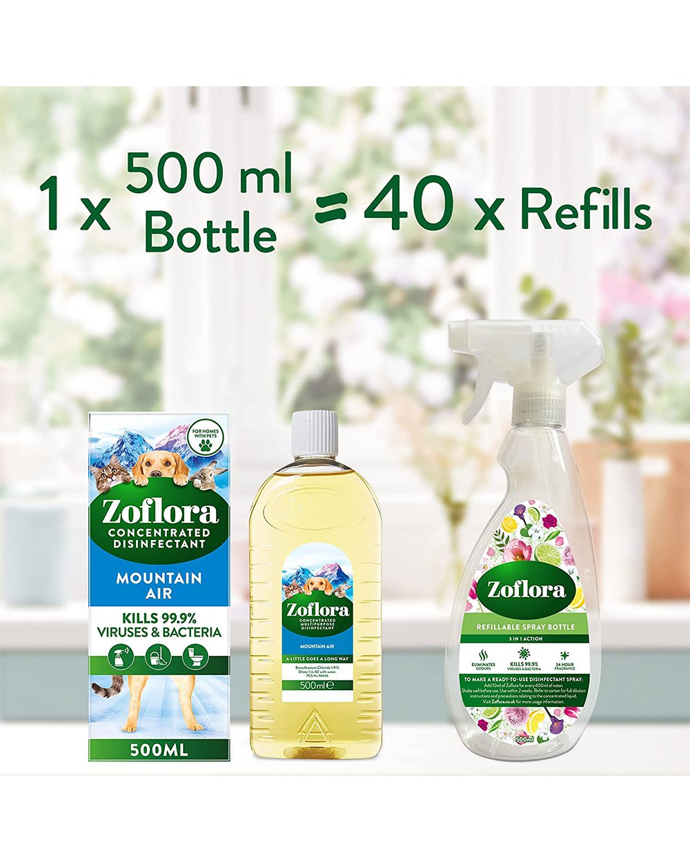 Zoflora Pets Concentrated Disinfectant Fresh Home Mountain Air