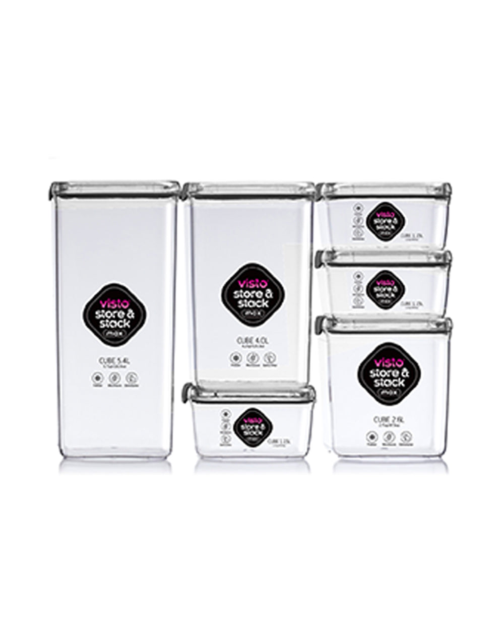 Visto Max 2.6 Liter Cube Storage Container with Clear Base & Lid
