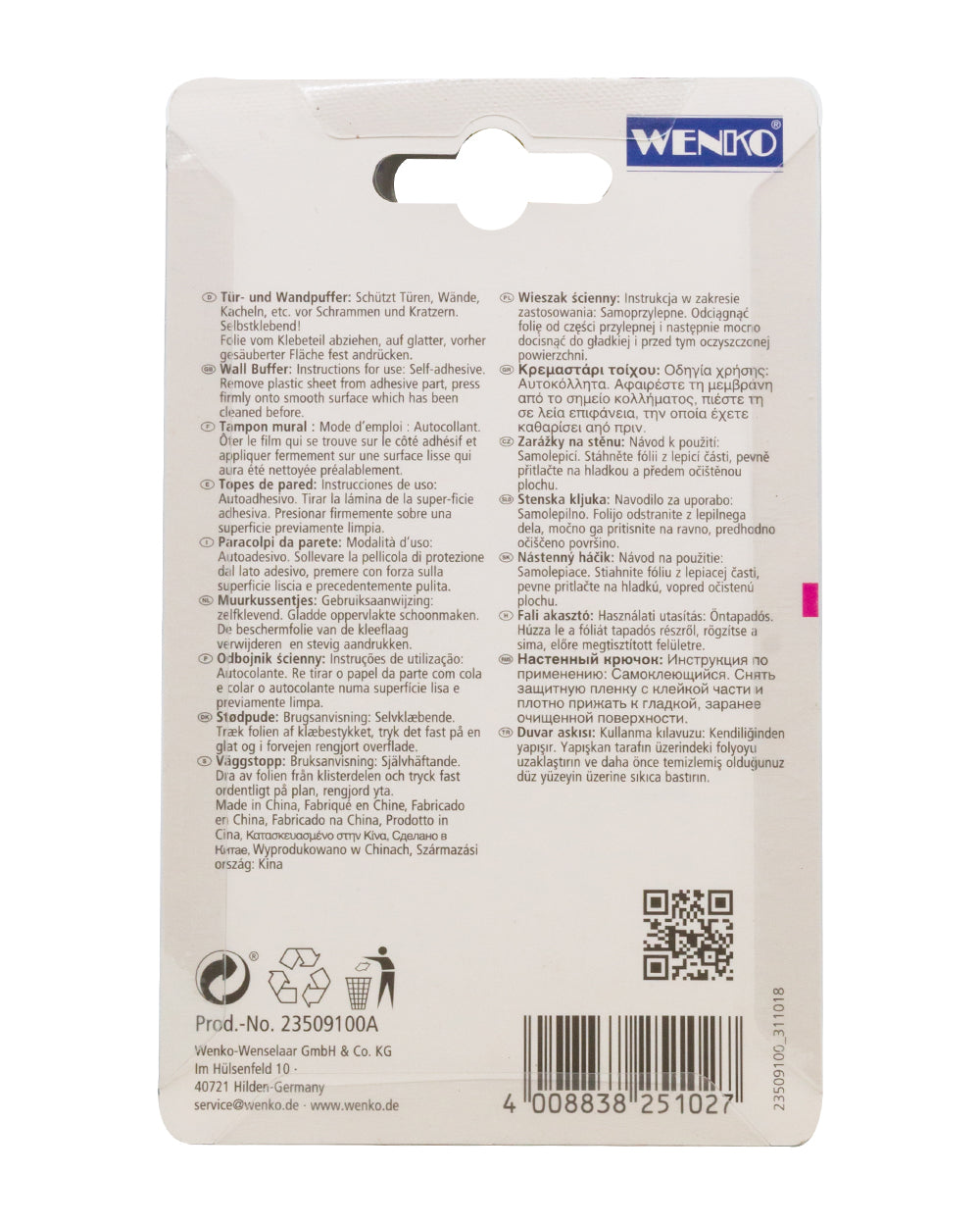 Wenko Door & Wall Buffers, Transparent 4 pieces