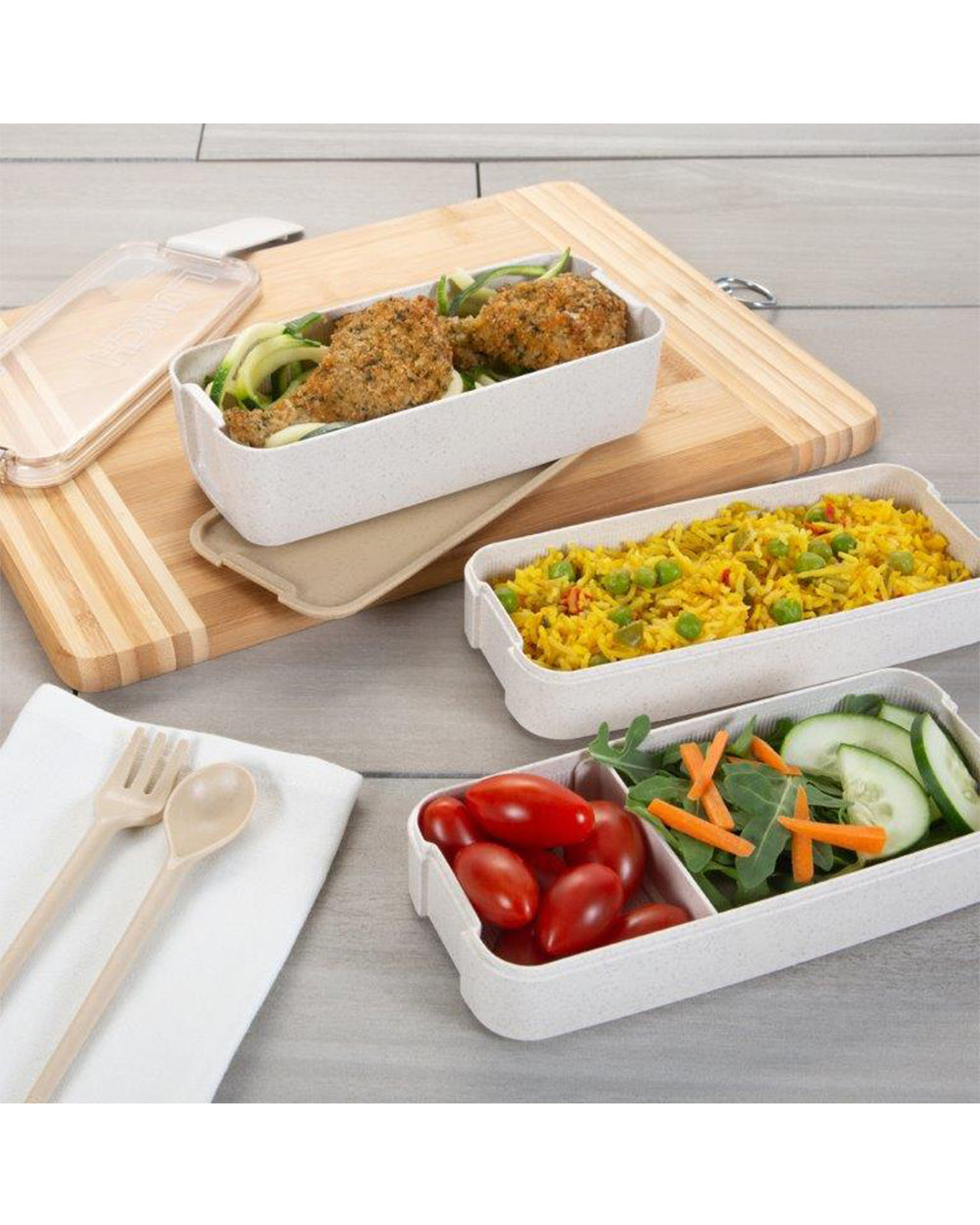 Simplify 900ML 8 Pieces Stackable Bento Box Set Assorted 1 Set