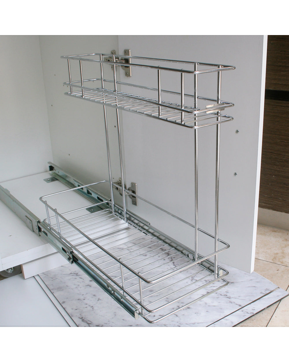 Tansel 2 Tier Detergent Pull Out with Slides for Storing Cleaning Products