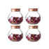 1Chase Borosilicate Glass Storage Jar With Airtight Bamboo Lid 500 ML Pack of 4