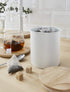 Swan Canisters Set of 3 Slate Cotton White