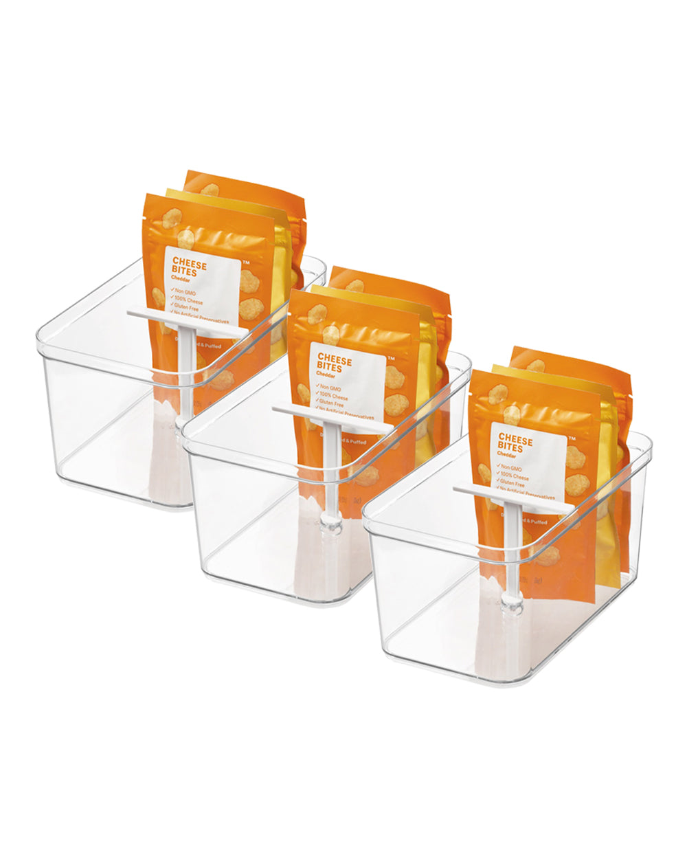 Interdesign Crisp Deep Drawer Bin with T-Handle Set of 3 Pieces