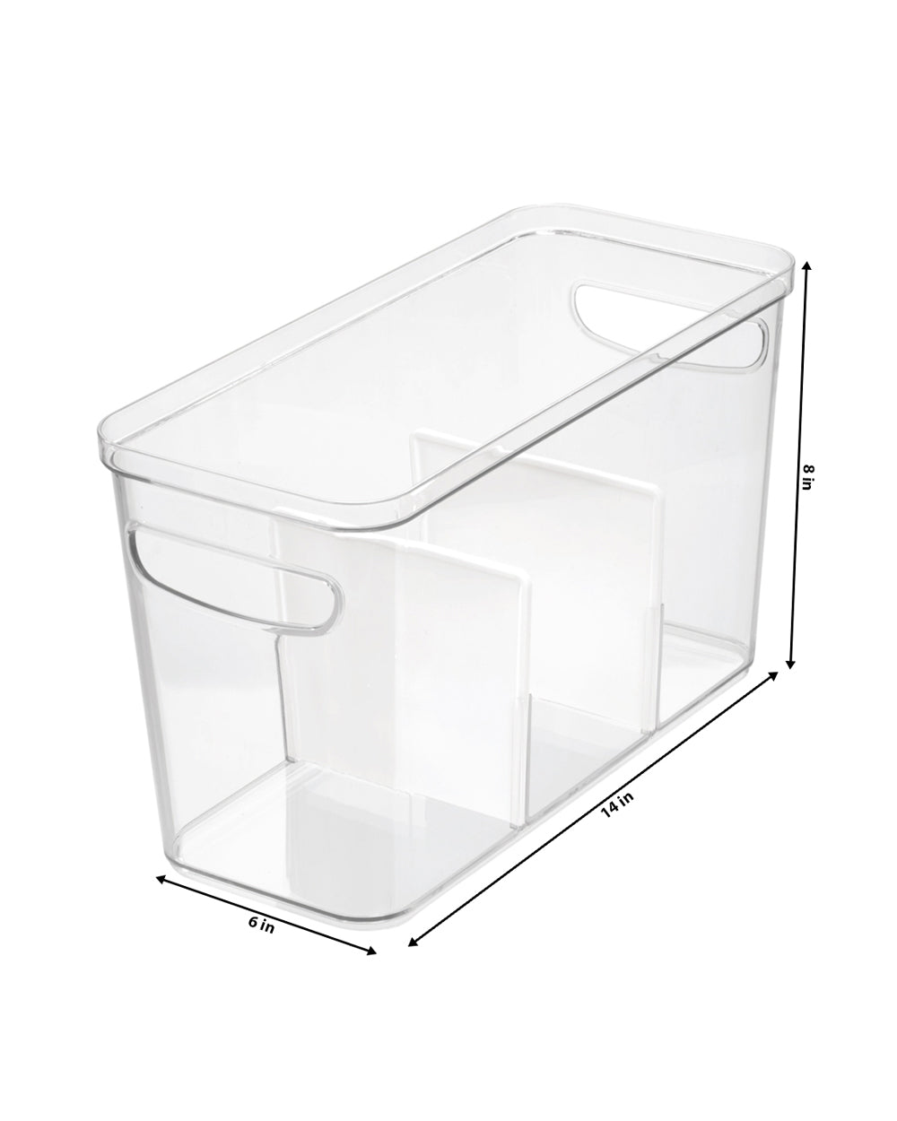 Interdesign Crisp Divided Bin 6 x 14 x 8 inch Set of 3 Pieces