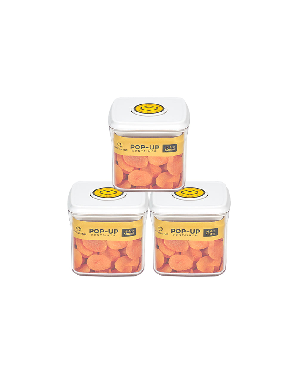 Homesmiths Pop-up 500ML Square Food Container Set of 3