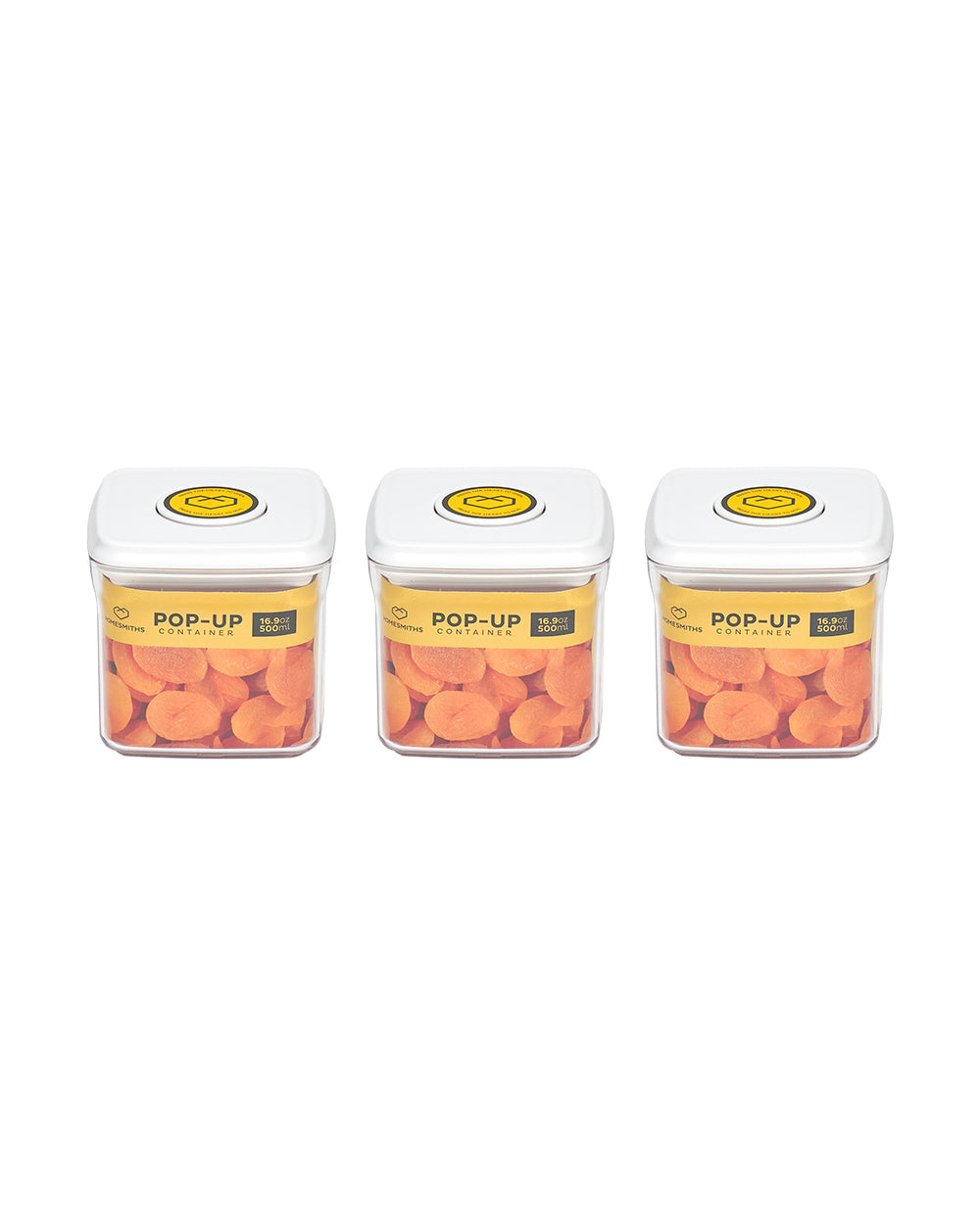 Homesmiths Pop-up 500ML Square Food Container Set of 3