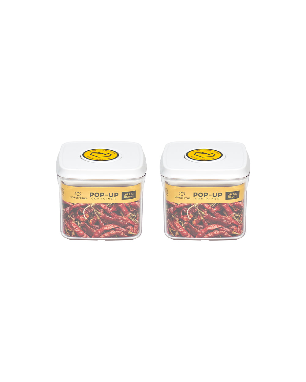 Homesmiths Pop-up 850ML Square Food Container Set of 2