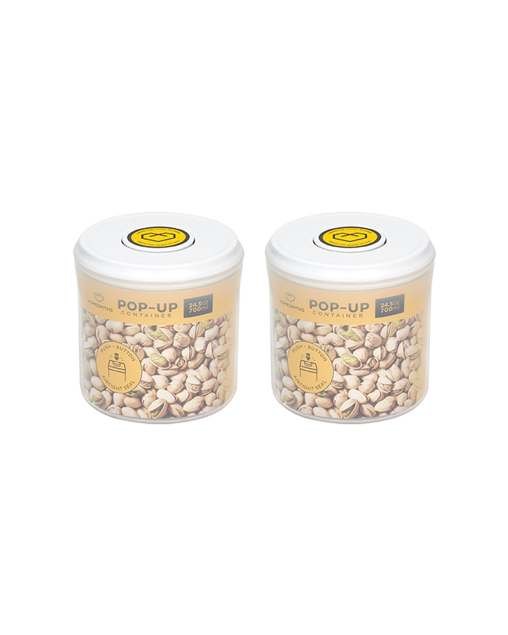 Homesmiths Pop-up 700ML Round Food Container Set of 2