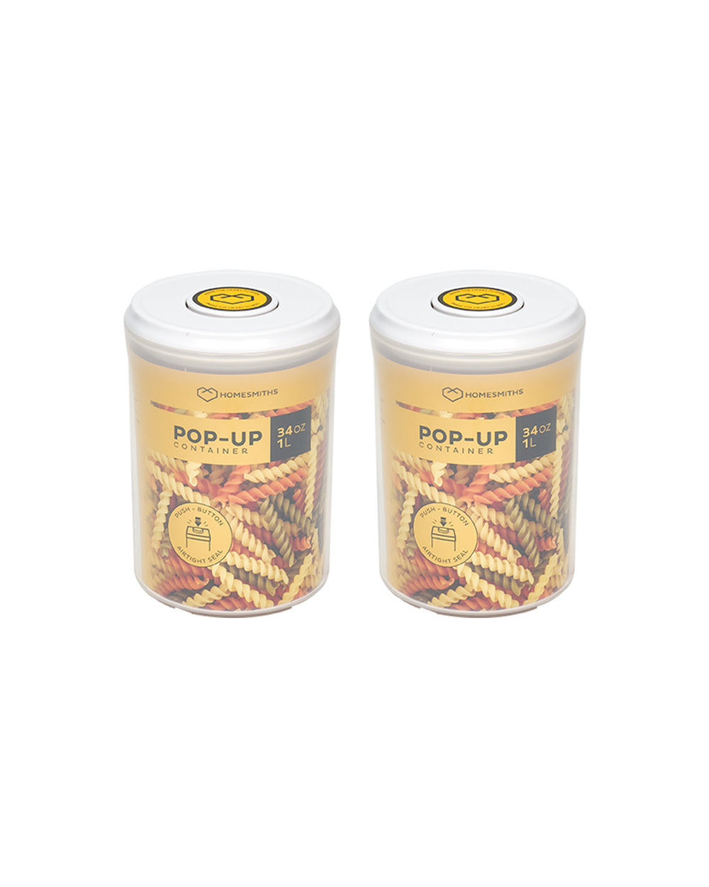 Homesmiths Pop-up 1 Liter Round Food Container Set of 2