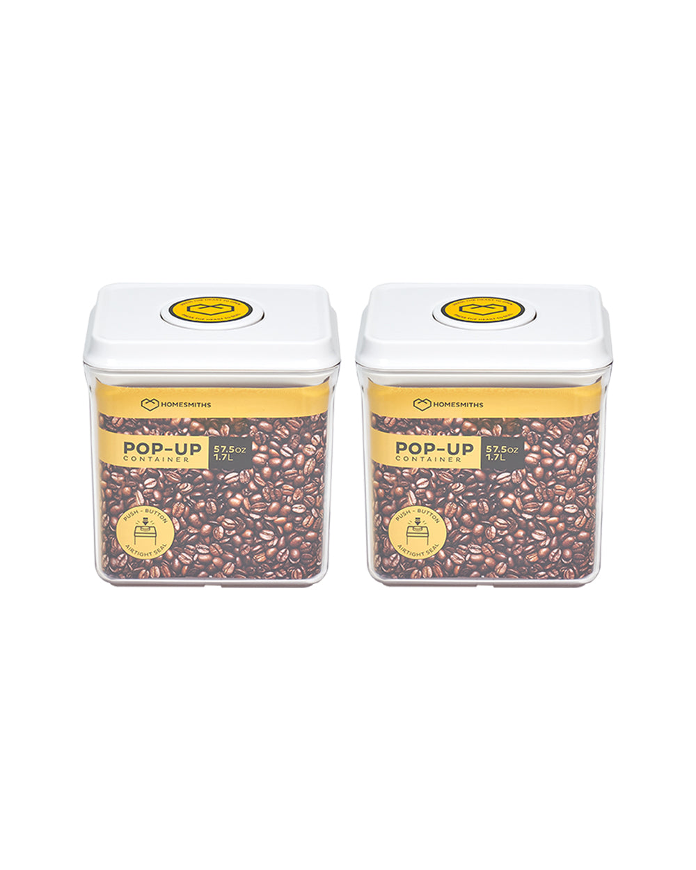 Homesmiths Pop-up 1.7 Liter Rectangle Food Container Set of 2