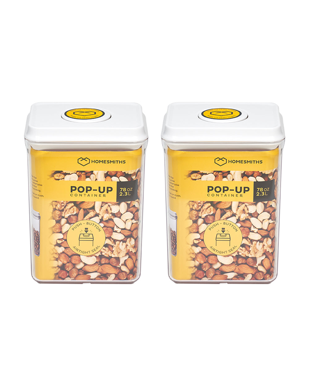 Homesmiths Airtight 2.3 Liter Rectangle Food Container Pack of 2