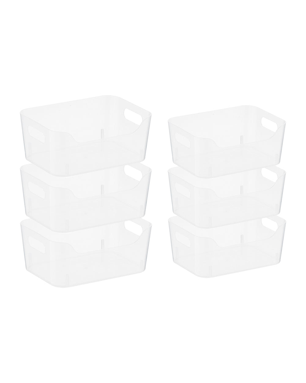 Homesmiths Storage Box 3 Pieces Small & 3 Pieces Medium Set Clear