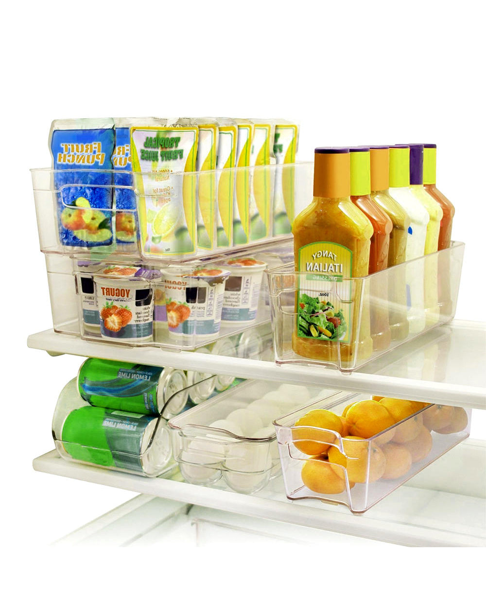 Homesmiths Fridge Bin Narrow 37.5 x 11 x 10 cm Set of 3