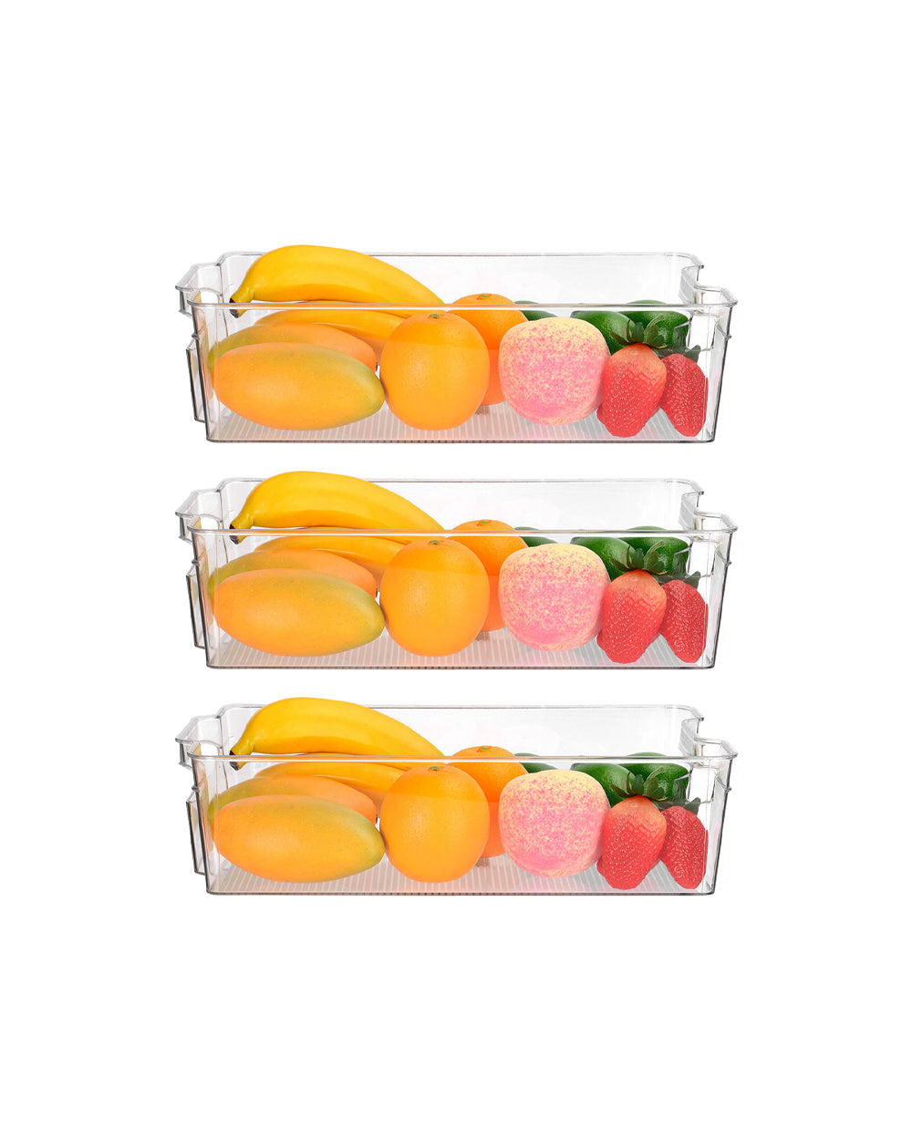 Homesmiths Fridge Bin Narrow 37.5 x 11 x 10 cm Set of 3