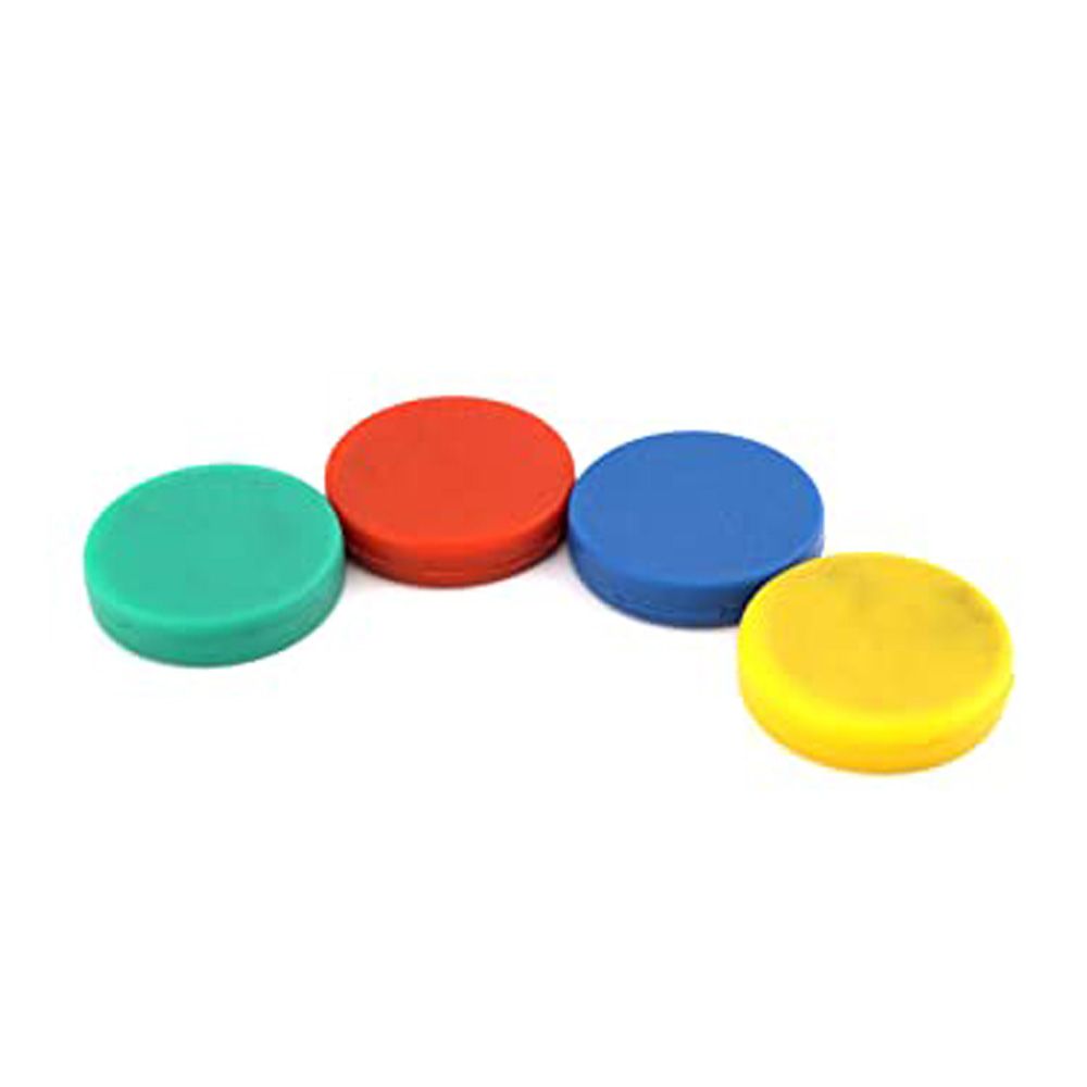 Magnetic Rubber Discs 0.25 inch Pack of 4 Assorted