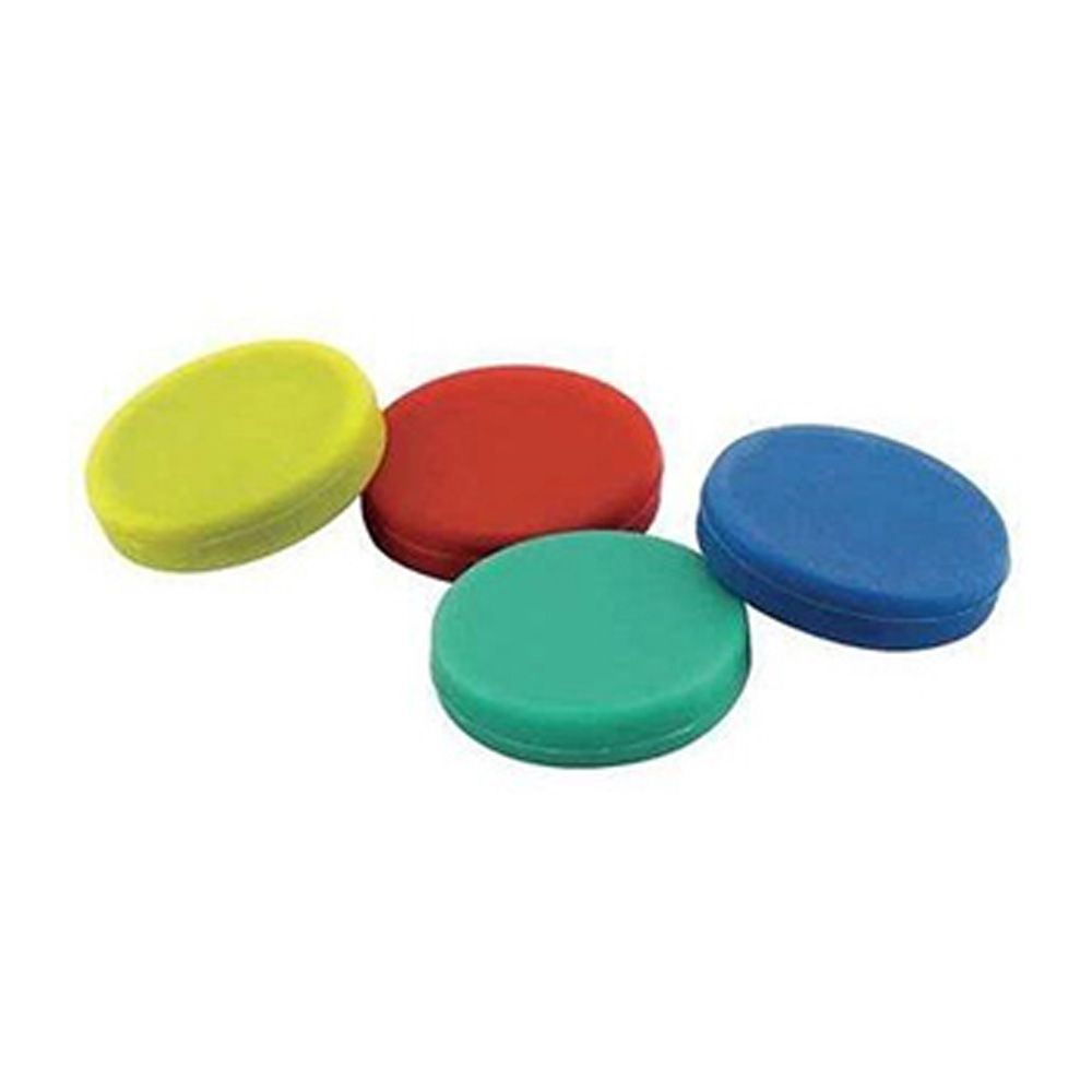 Magnetic Rubber Discs 0.25 inch Pack of 4 Assorted
