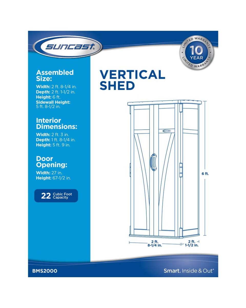 Suncast 22 Cuft Vertical Shed