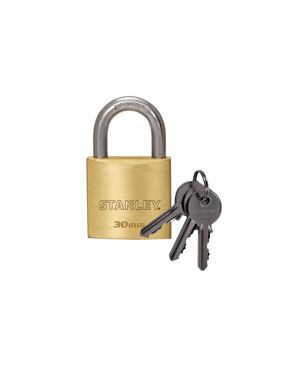 Stanley Brass Padlock 30mm Standard Shackle