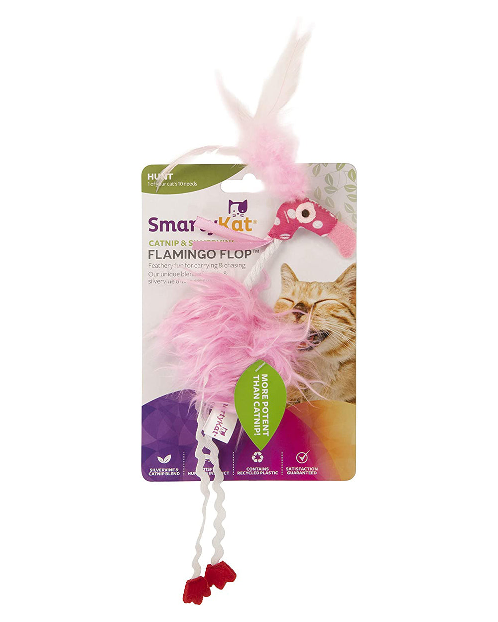 Smartykat Flamingo Flop Feathered Catnip & Silvervine Cat Toy