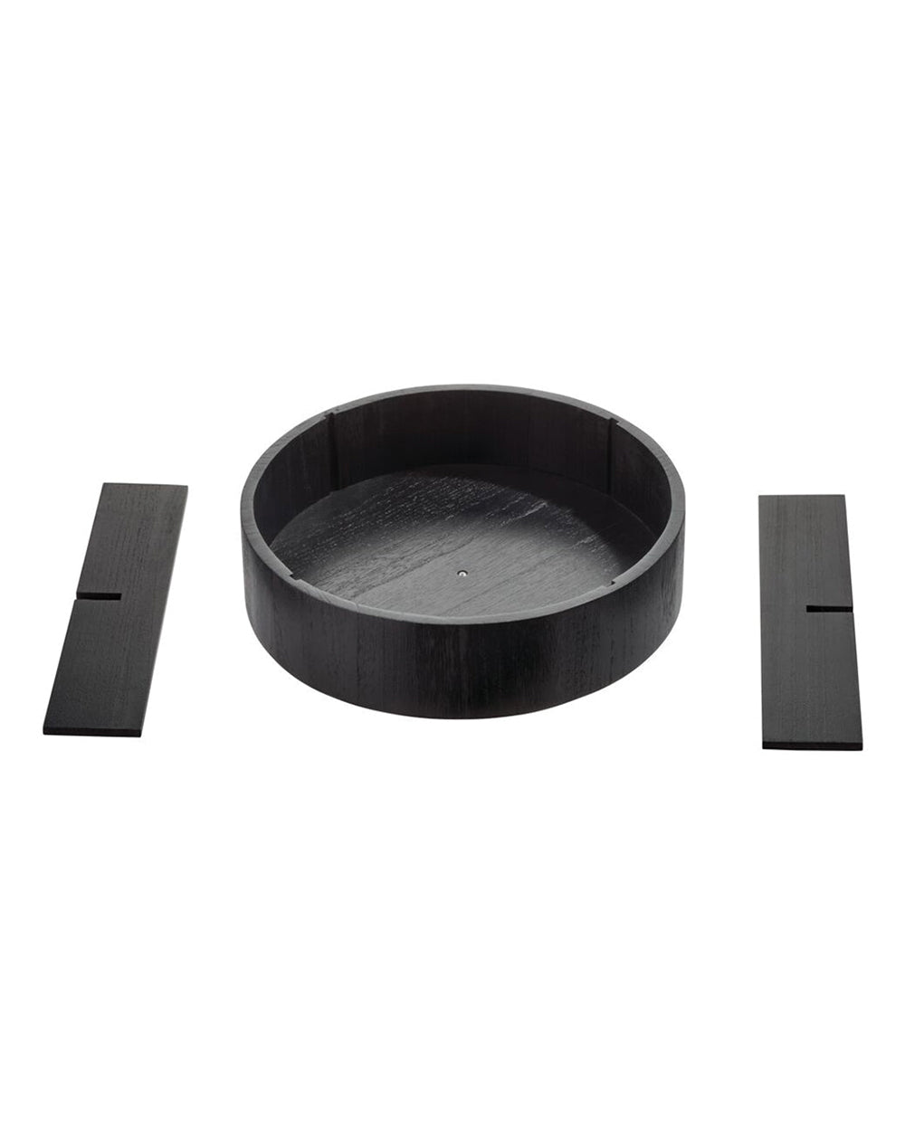 The Home Edit Divided Turntable with Removable Divider 12 inch Matte Black