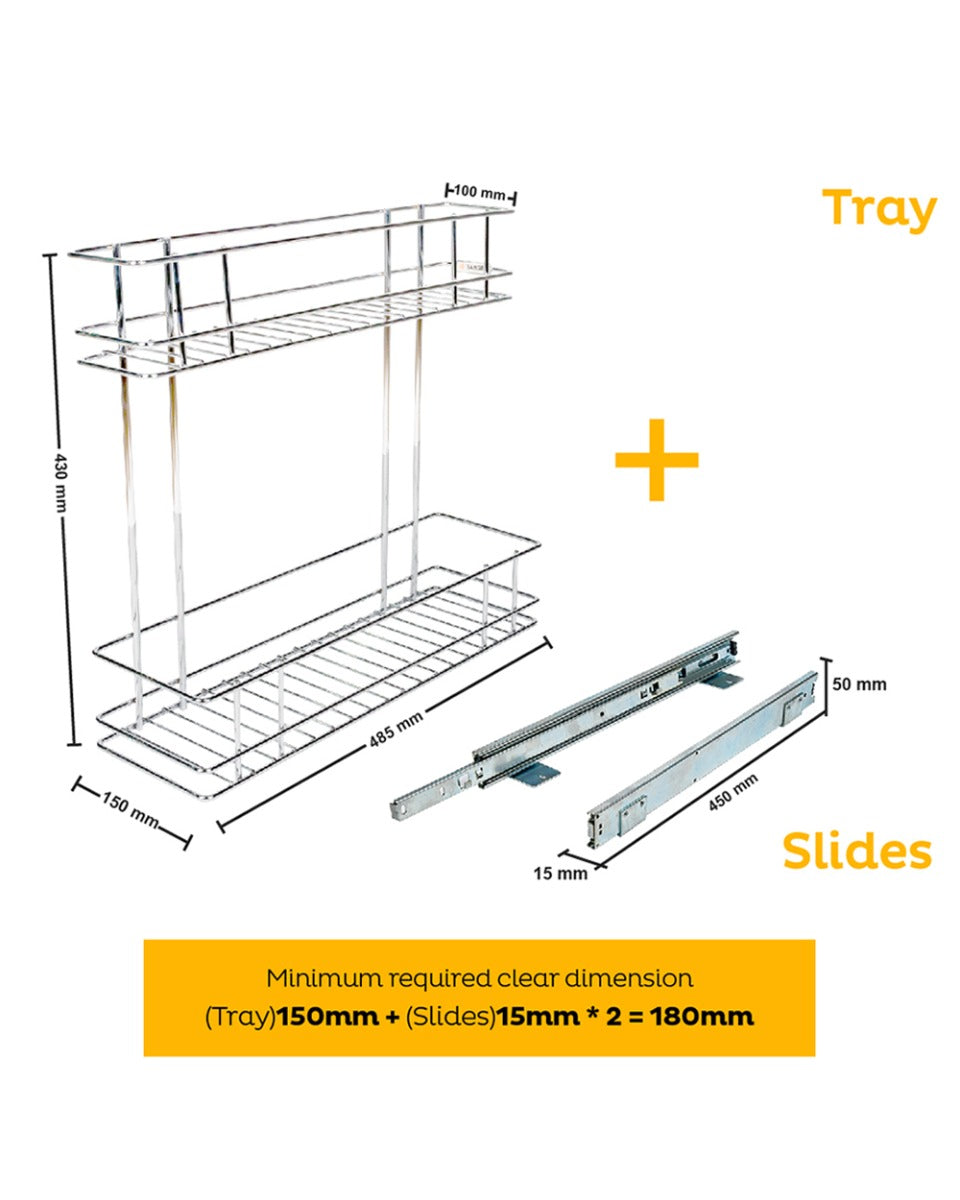 Tansel 2 Tier Detergent Pull Out with Slides