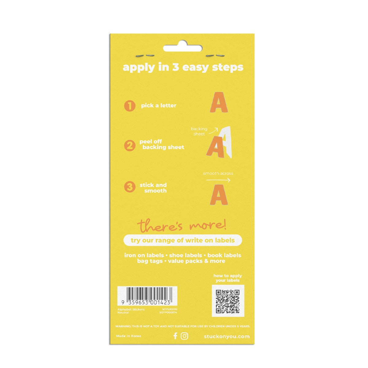 Stuck on You Novelty Alphabet Stickers Neutral