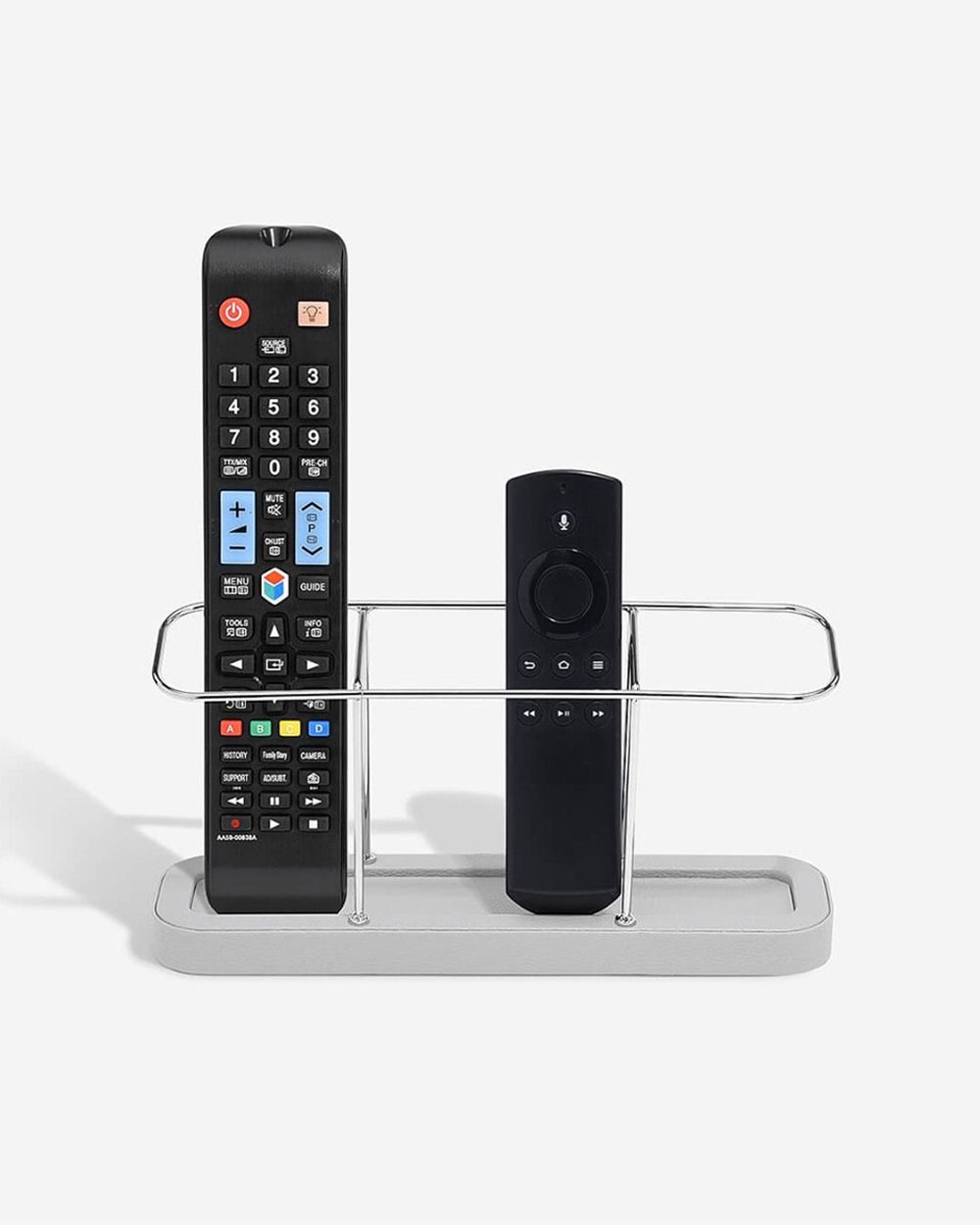 Stackers 3 Section Remote Control Holder Pebble Grey & Chrome
