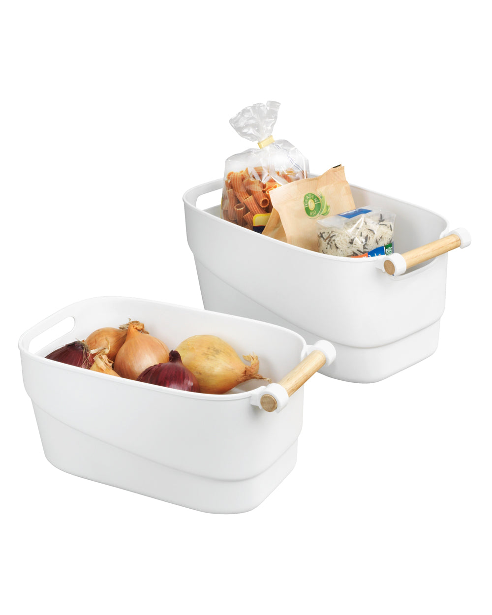 Wenko Organizer with Wooden Handle Small White