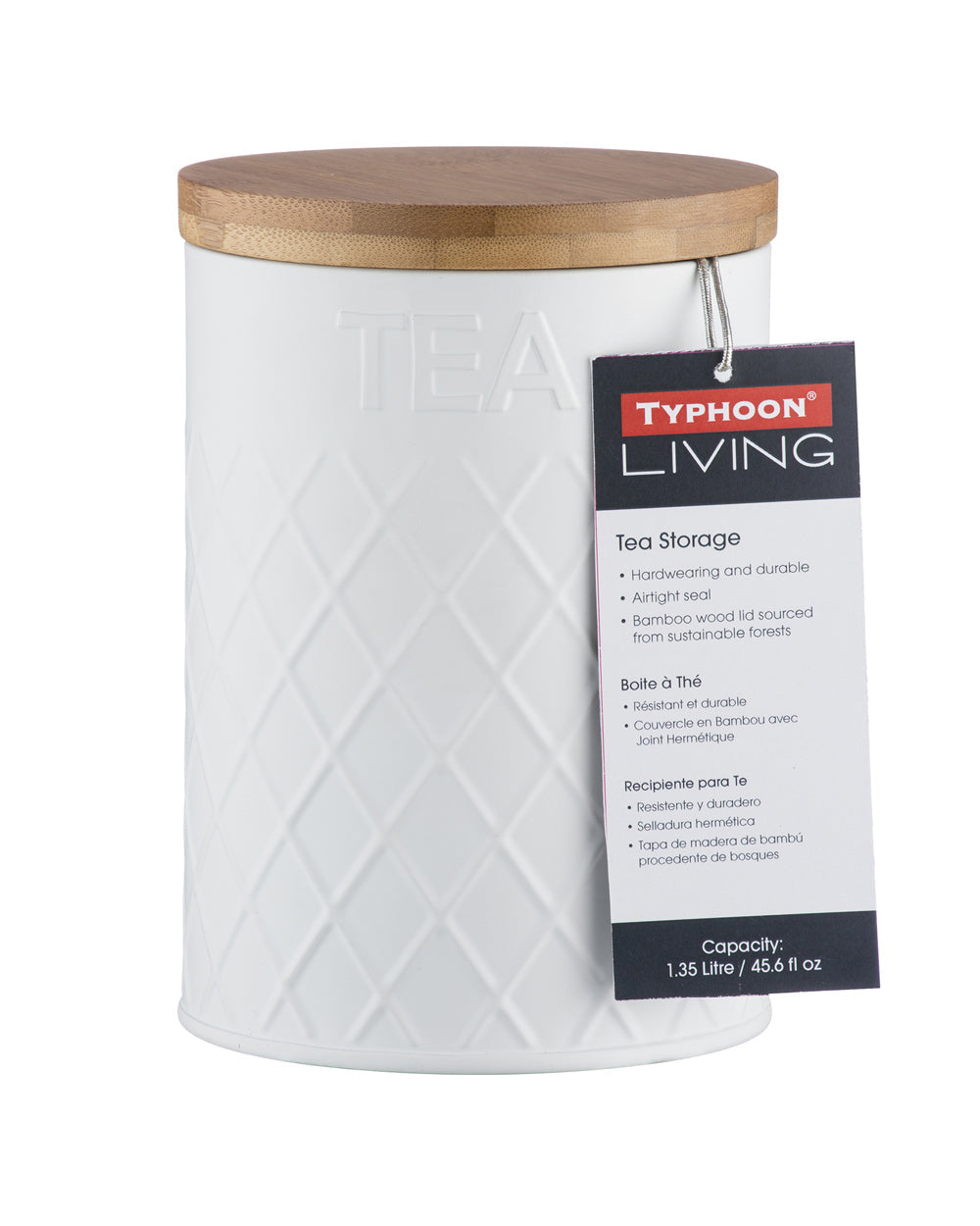 Typhoon Embossed Tea Storage White