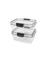 Visto Max 1 Liter Rectangle Storage Container Twin Pack with Clear Base & Lid