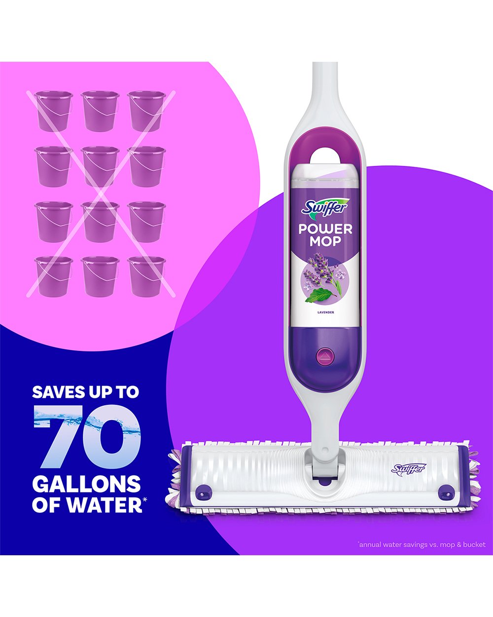 Swiffer 750ML Power Mop Cleaning Solution Lavender Scent