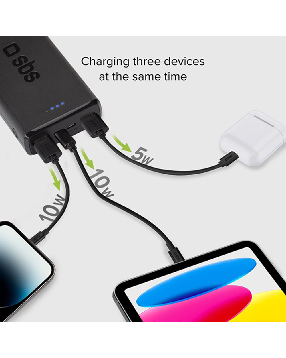 SBS Power Bank 20,000 Mah 2 USB 2.1 A Black