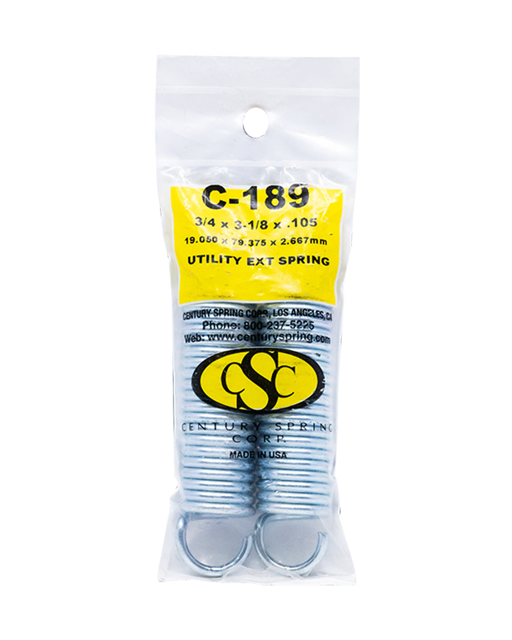 Utility Extension Spring Pack of 2 - 19.050 x 79.375 x 2.667 mm