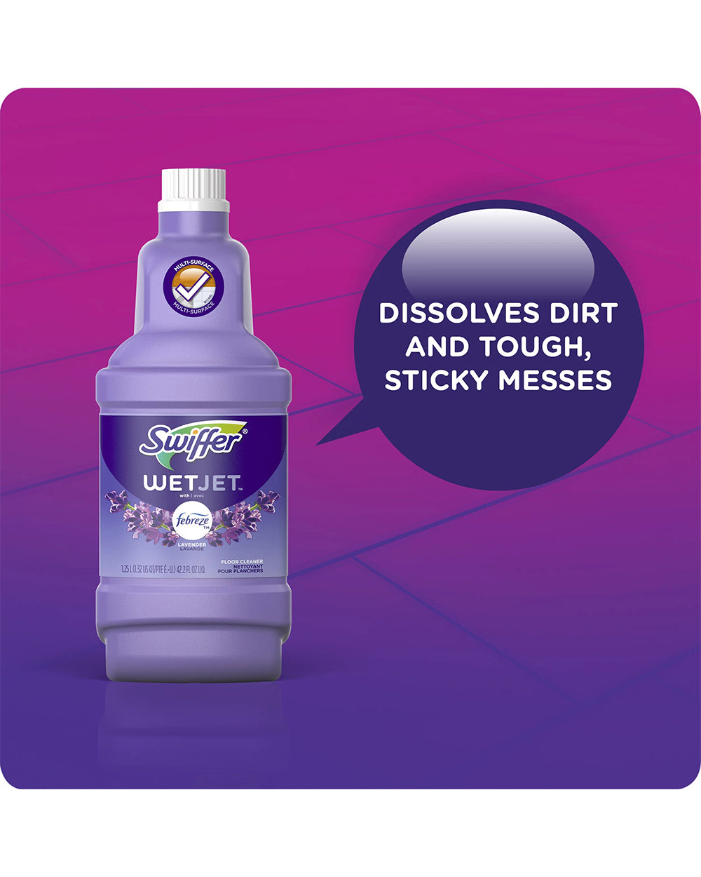 Swiffer Wetjet 1.2 Liter Floor Cleaner Pre-mixed Lavender Vanilla & Comfort