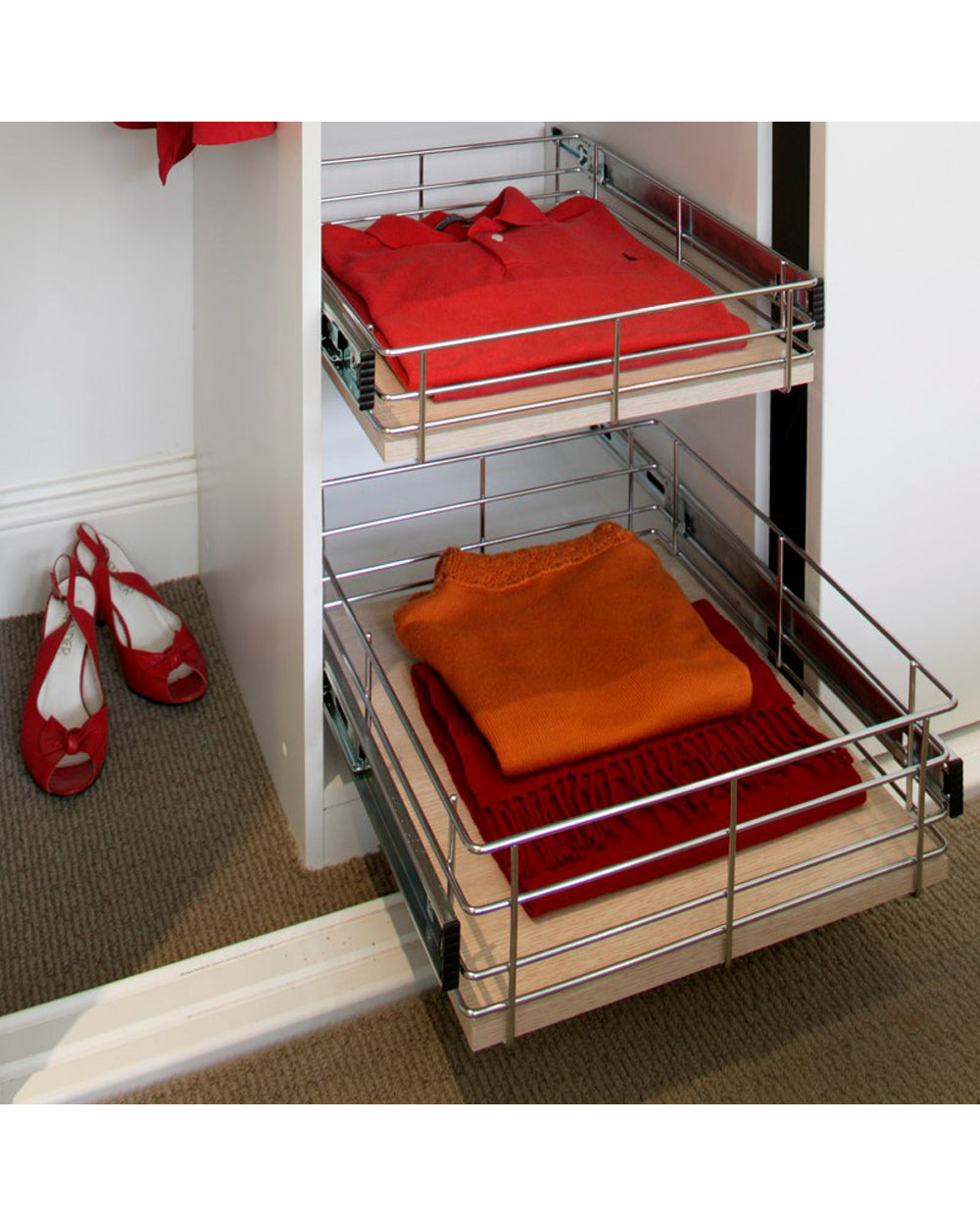 Tansel Wardrobe Pull Out Drawers with Slides L 396 x 150 x W 485 mm
