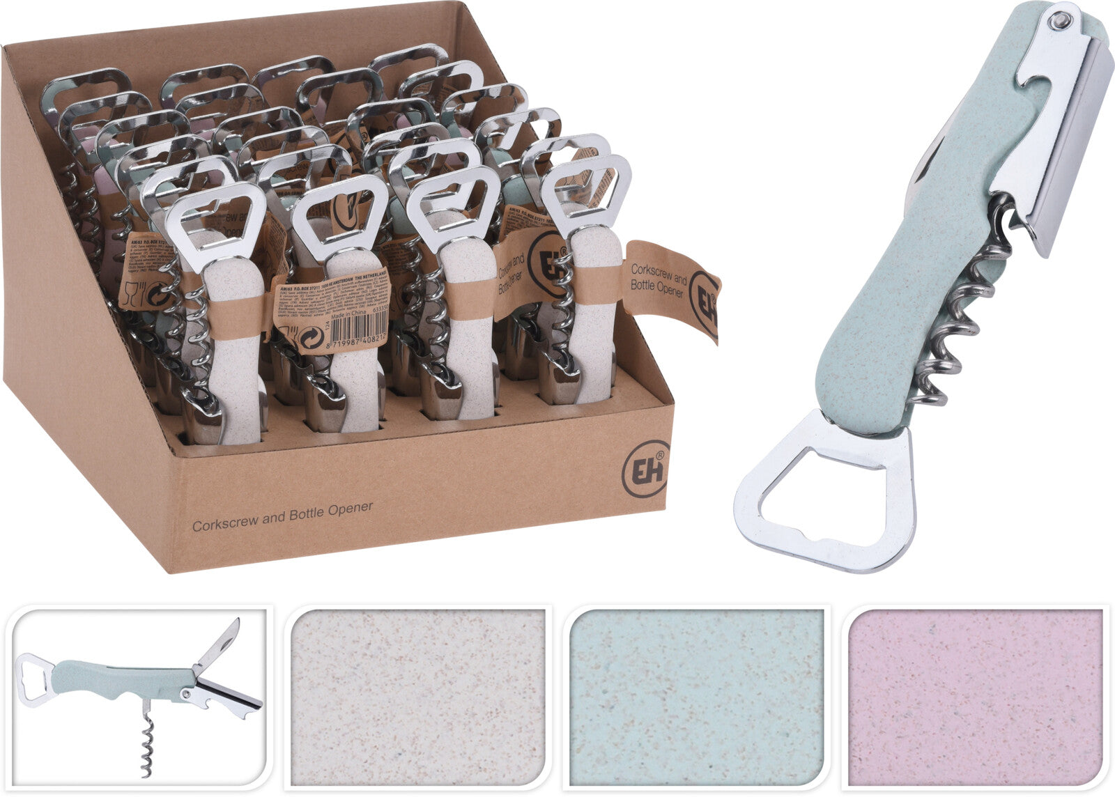 Homesmiths Corkscrew Bottle Opener 3 Assorted