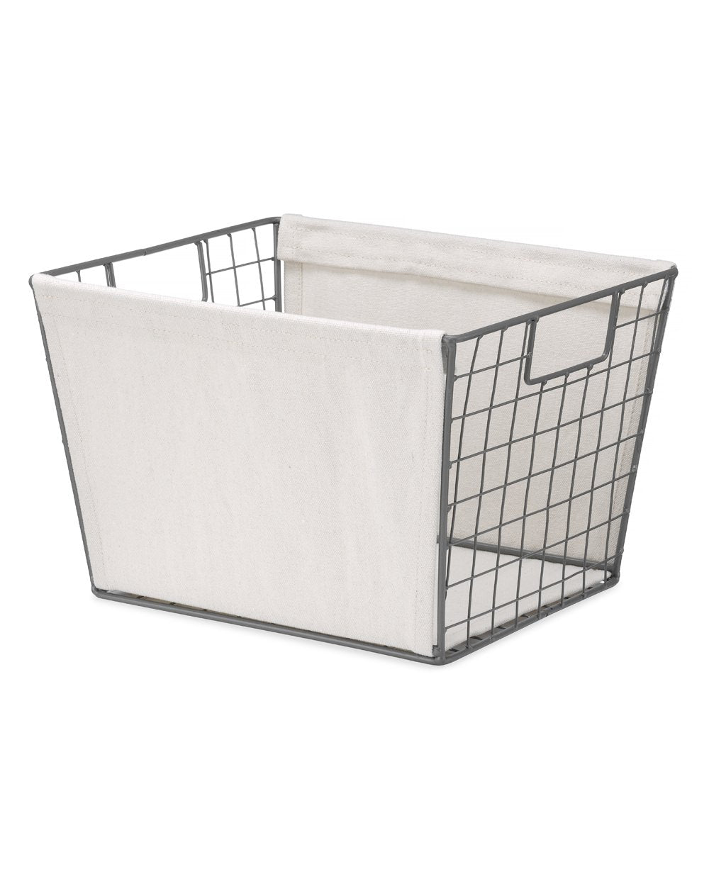 Whitmor Wire Small Tote with Canvas Sides 12 x 10 x 8 inch