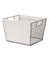 Whitmor Wire Small Tote with Canvas Sides 12 x 10 x 8 inch