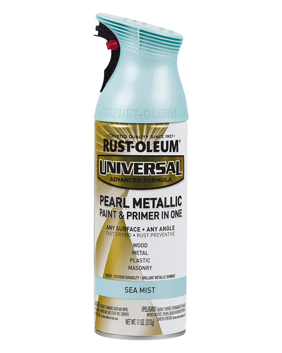 RustOleum Universal All Surface Spray Paint 11Oz Pearl Metallic Sea Mist